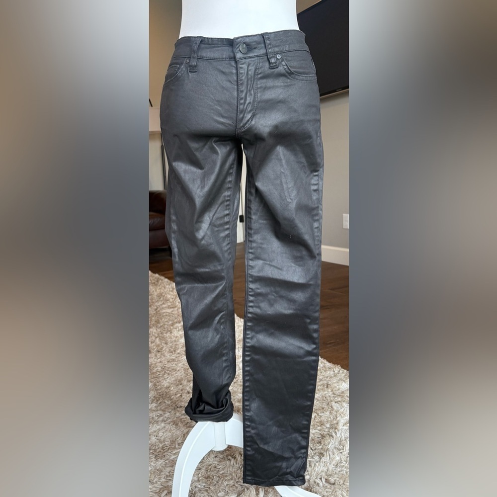 Else SIZE 26 Black Coated Skinny Pants